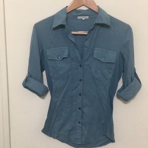 James Perse Contrast Panel Button Down size 2